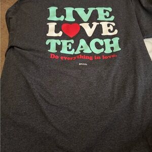 Jerzees Charcoal Tee with 'Live Love Teach' Design